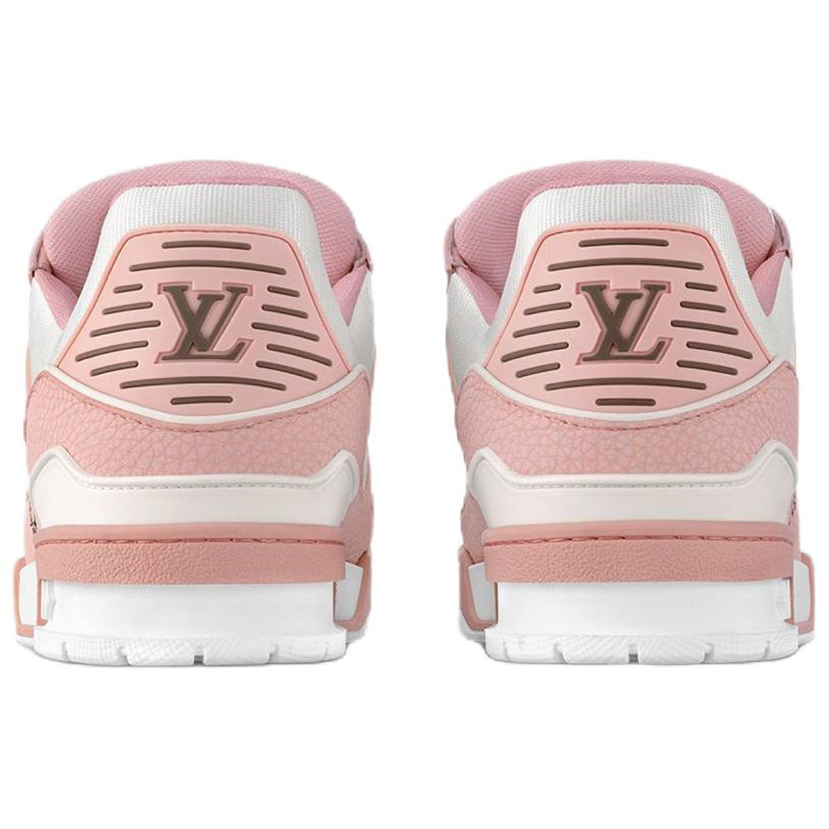 Louis Vuitton Trainer Unisex Low-Top Sneakers, White & Pink Leather