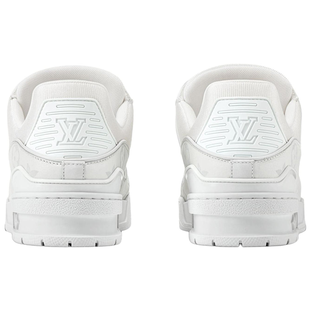 Louis Vuitton Trainer Women's Leather Sneakers, White & Gray