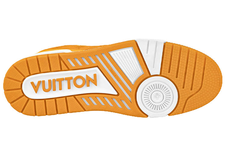 LOUIS VUITTON Trainer Men's Orange Yellow & White Monogram Sneakers