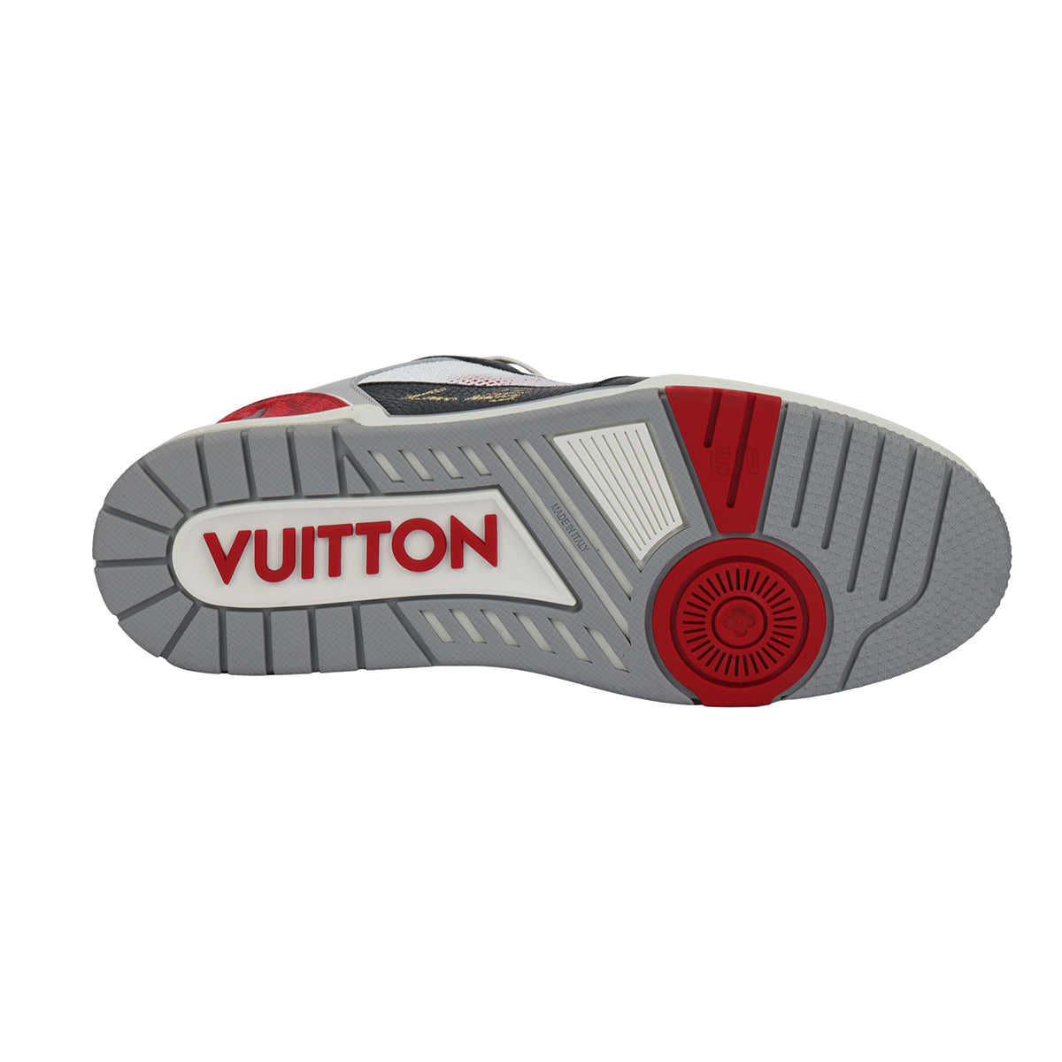 Louis Vuitton Trainer Men's Low-Top Sneakers, Black, Red & White