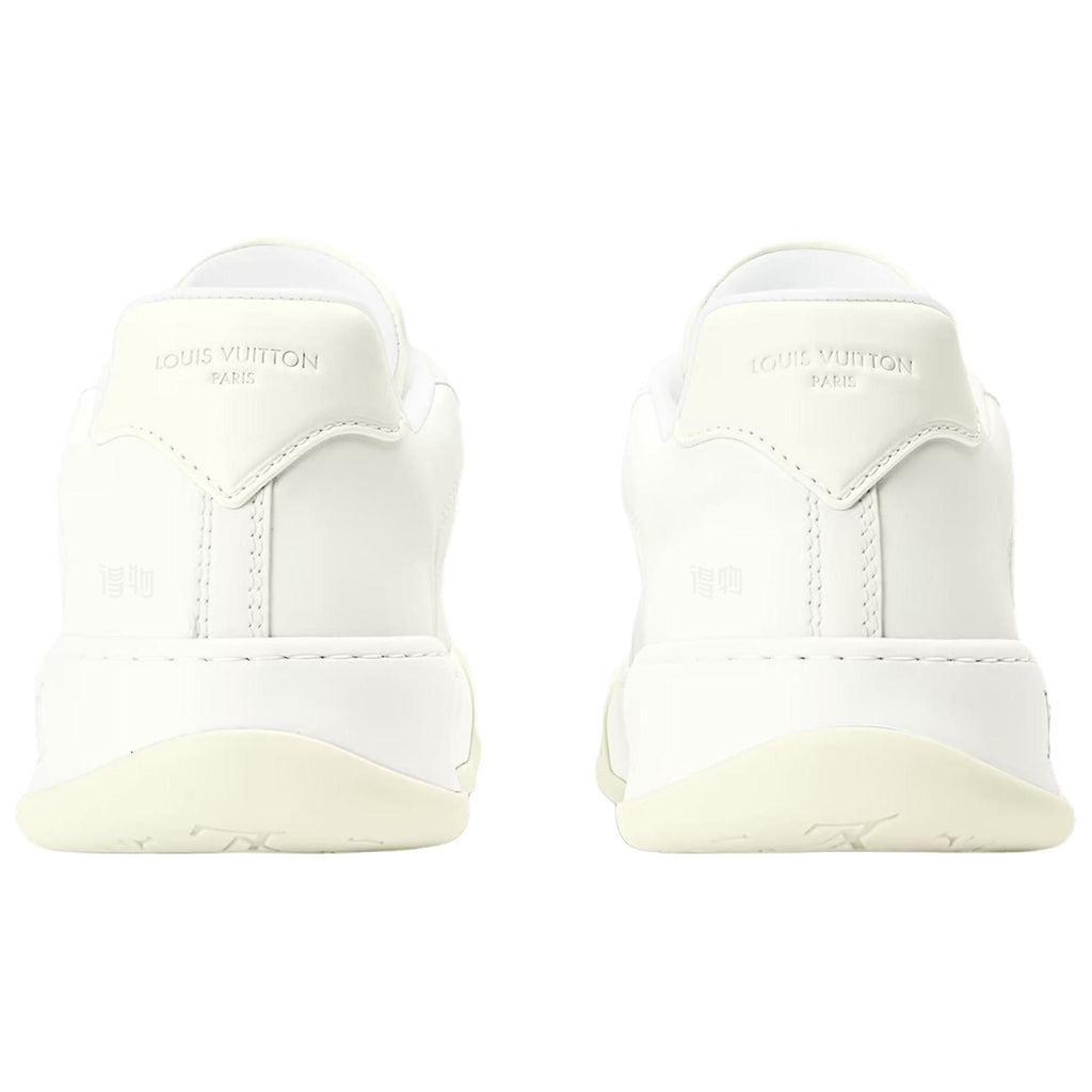 LOUIS VUITTON Tilted Men's White Calfskin Low-Top Sneakers