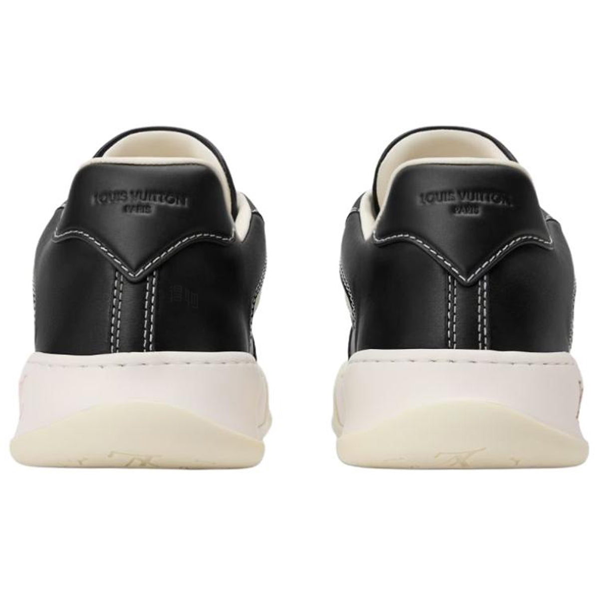 LOUIS VUITTON Tilted Men's Black Calfskin Low-Top Sneakers