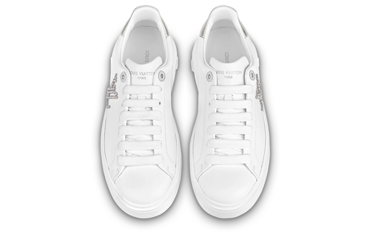 LOUIS VUITTON Time Out Women's White Leather Platform Sneakers