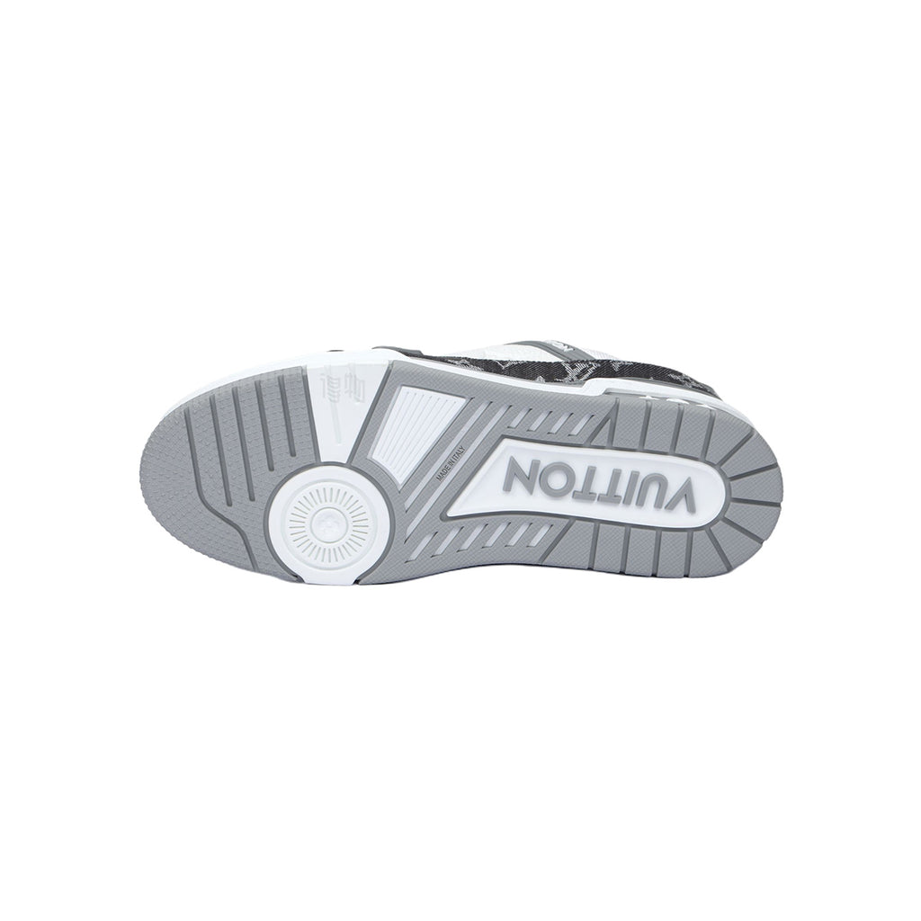 Louis Vuitton Trainer Unisex Sneakers, Gray & White Monogram