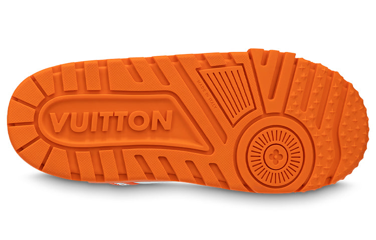 LOUIS VUITTON Trainer Maxi Men's Orange & White Low-Top Sneakers