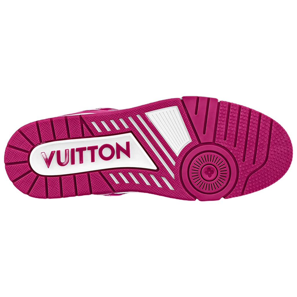 LV Trainer Unisex Low-Top Sneakers, Fuchsia & White