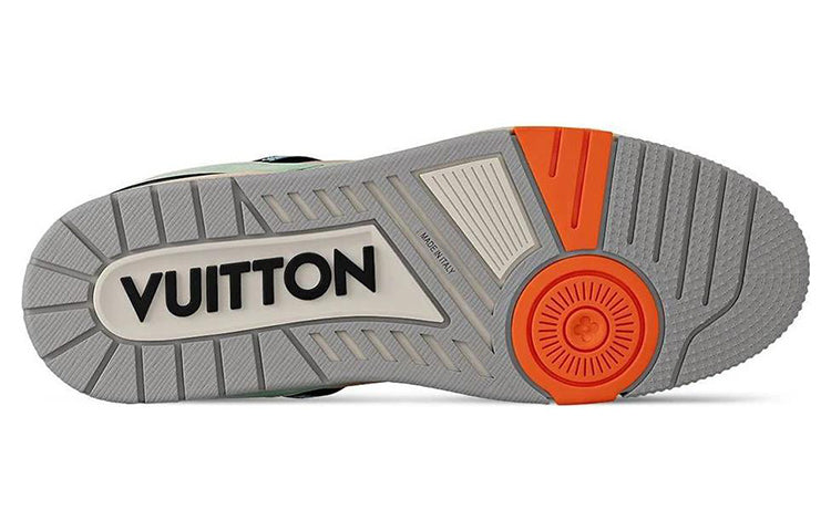 LOUIS VUITTON Trainer Unisex Mint & Coral Colorblock Sneakers