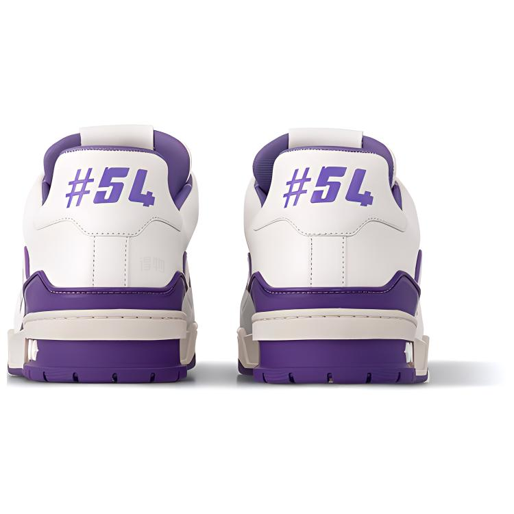 LOUIS VUITTON Trainer Men's White & Purple Leather Sneakers