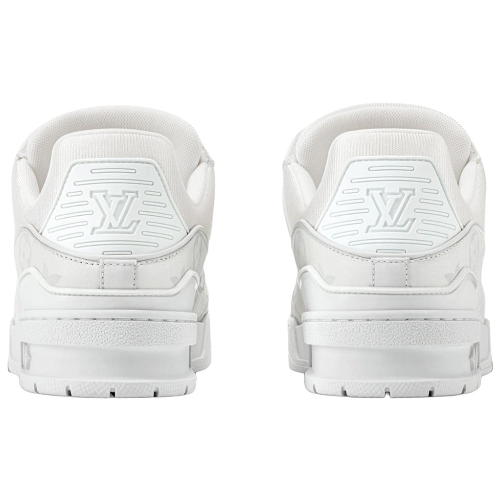 LOUIS VUITTON Trainer Women's White & Light Grey Monogram Sneakers