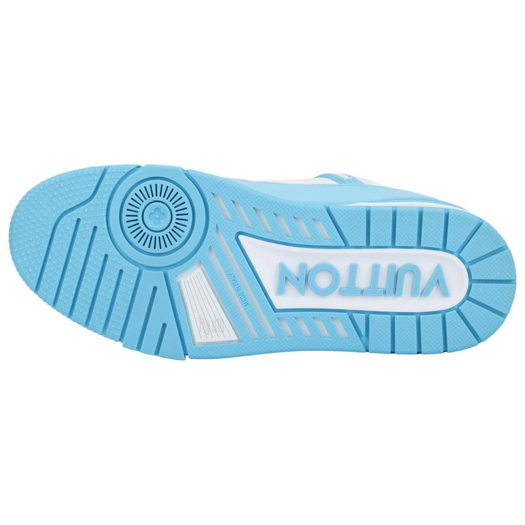 LOUIS VUITTON Trainer Unisex Light Blue & White Low-Top Sneakers