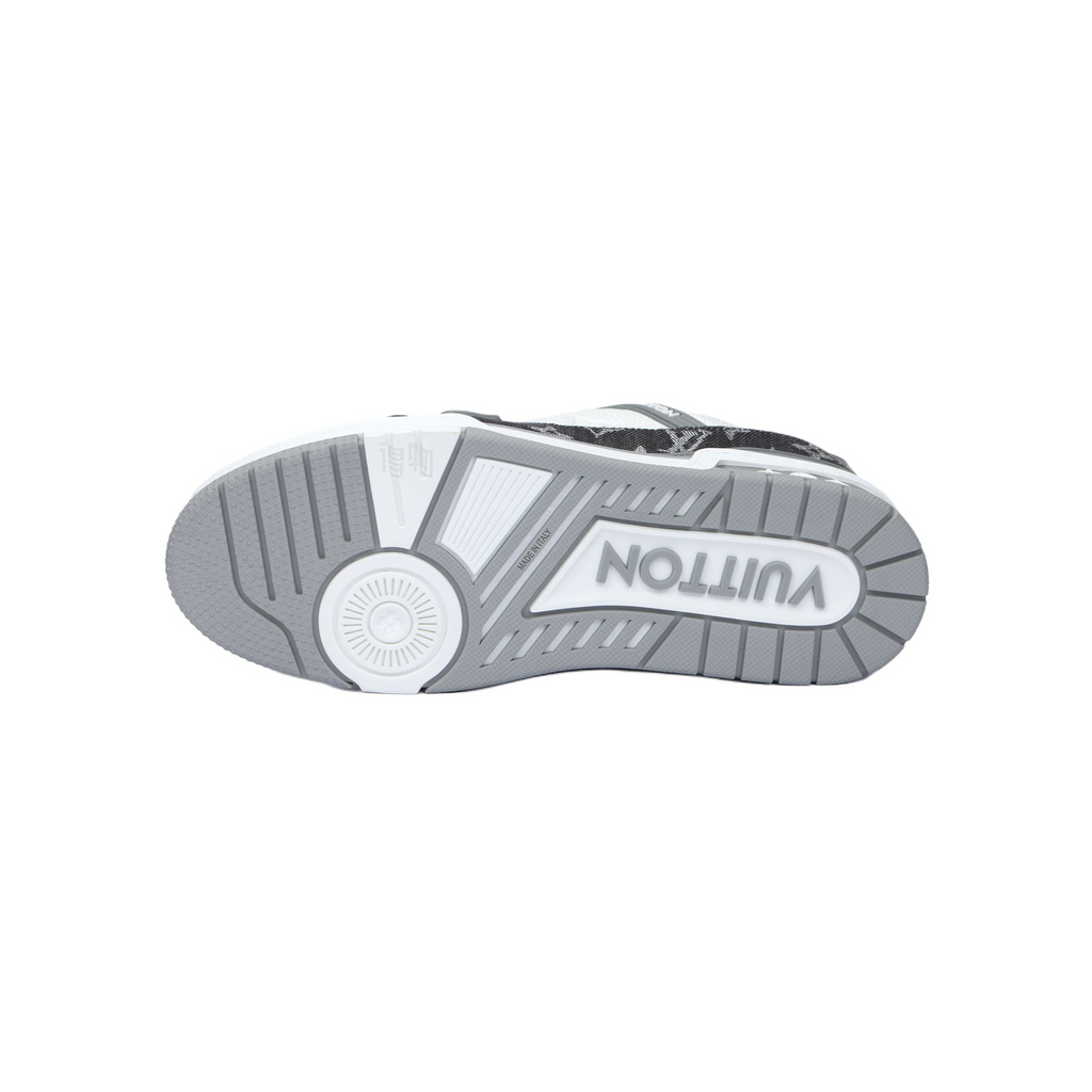 LV Trainer Unisex Low-Top Sneakers, Grey & White