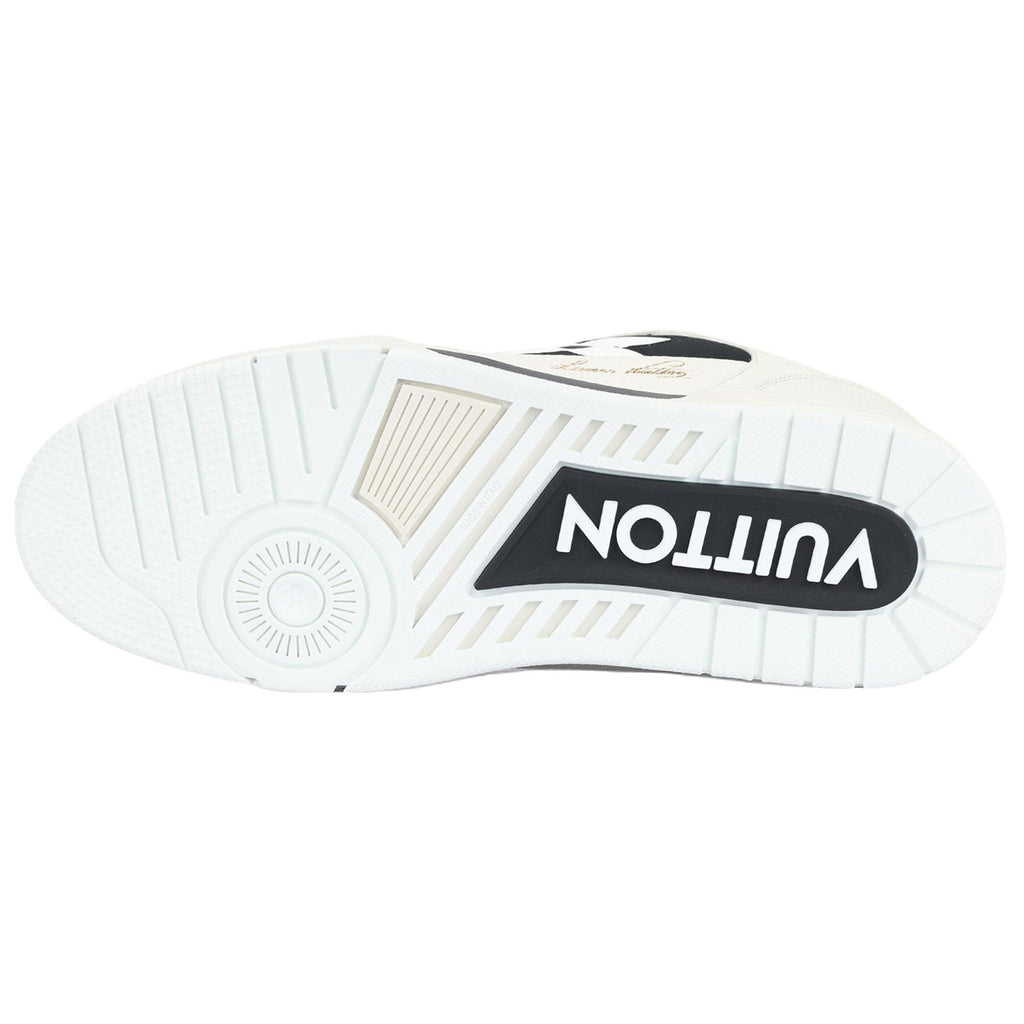 Louis Vuitton Trainer Men's Low-Top Leather Sneakers, Black & White