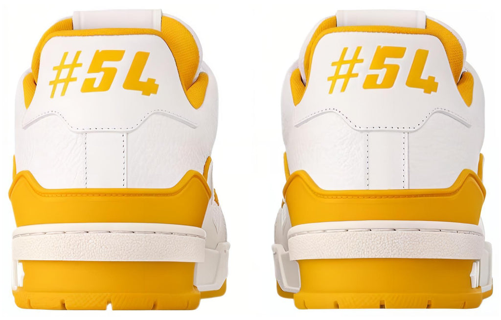 LOUIS VUITTON Trainer Men's White & Yellow Low-Top Sneakers