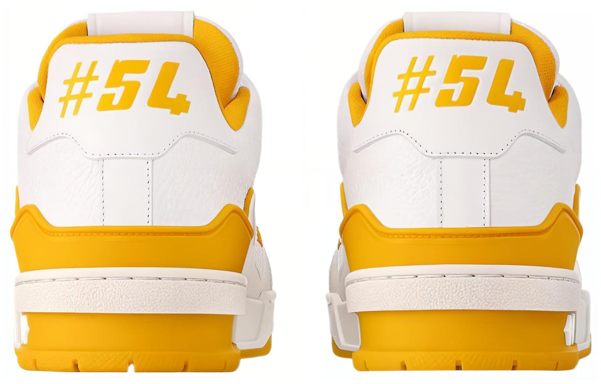LOUIS VUITTON Trainer Men's White & Yellow Low-Top Sneakers