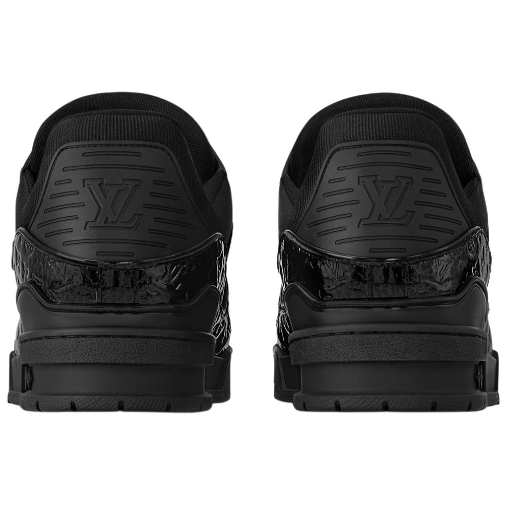 Louis Vuitton Trainer Men's Black Embossed Calfskin Sneakers