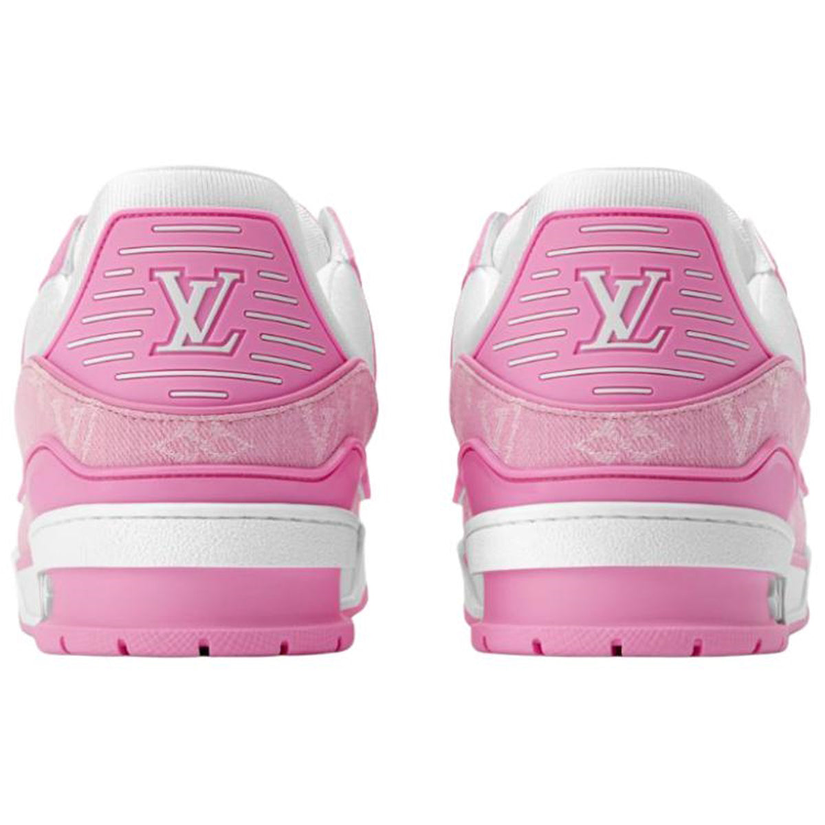 Louis Vuitton Trainer Men's Rose Pink & White Calfskin Sneakers