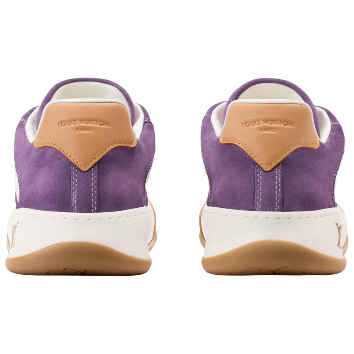 LOUIS VUITTON Tilted Unisex Purple Leather Sneakers with Gum Sole