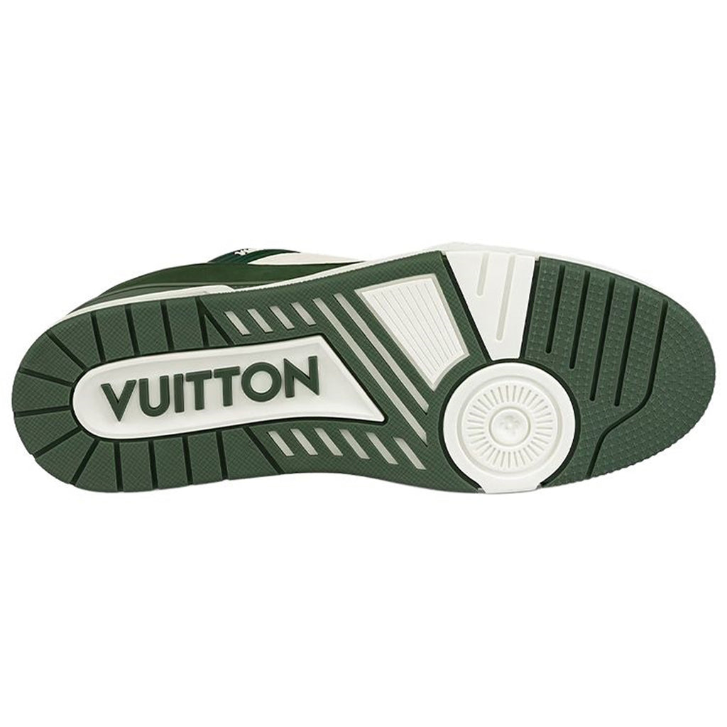 LV Trainer Unisex Low-Top Sneakers, Forest Green & White