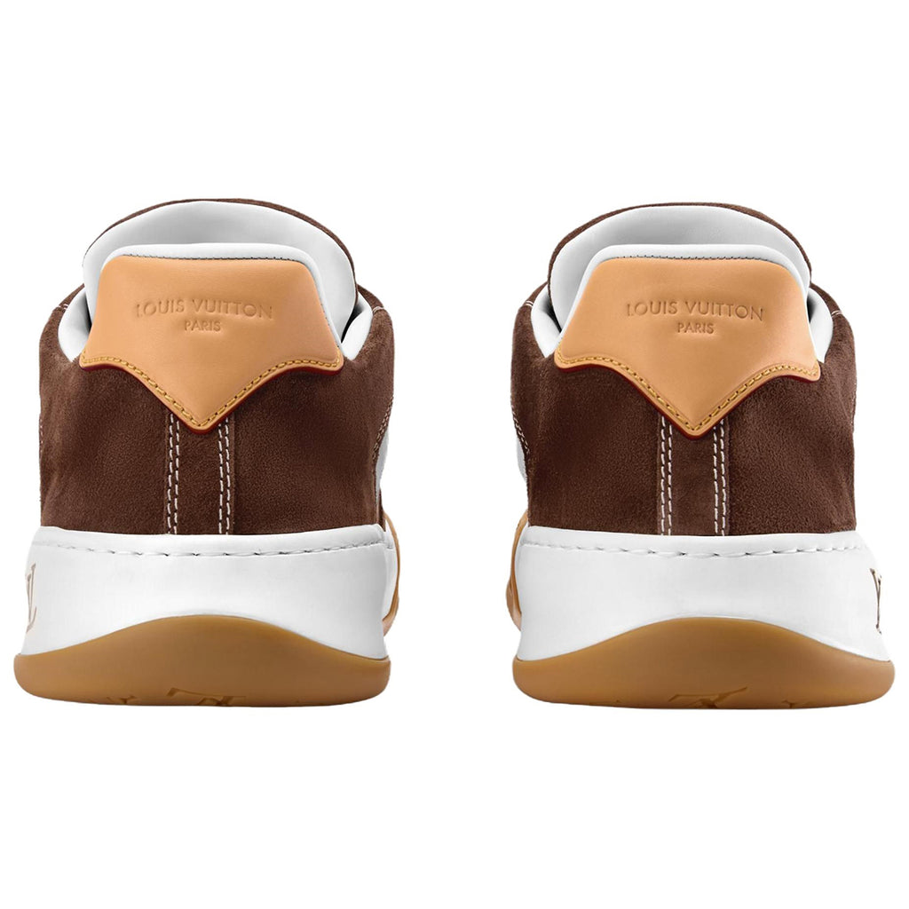 LOUIS VUITTON Tilted Men's Chestnut Suede Low-Top Sneakers