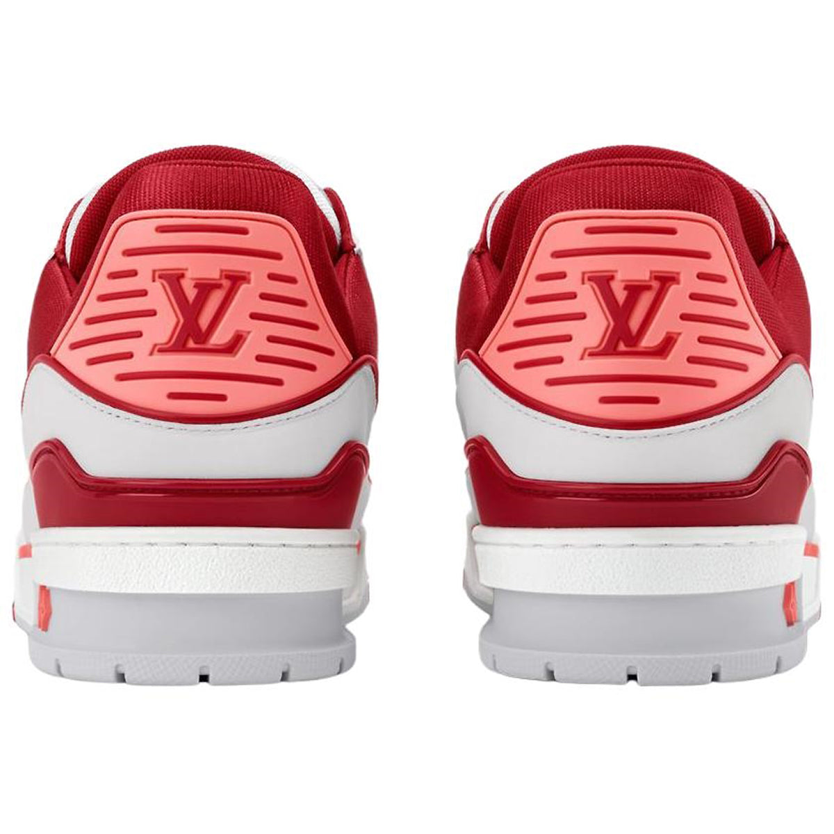 Louis Vuitton Trainer Men's White & Red Calfskin Sneakers