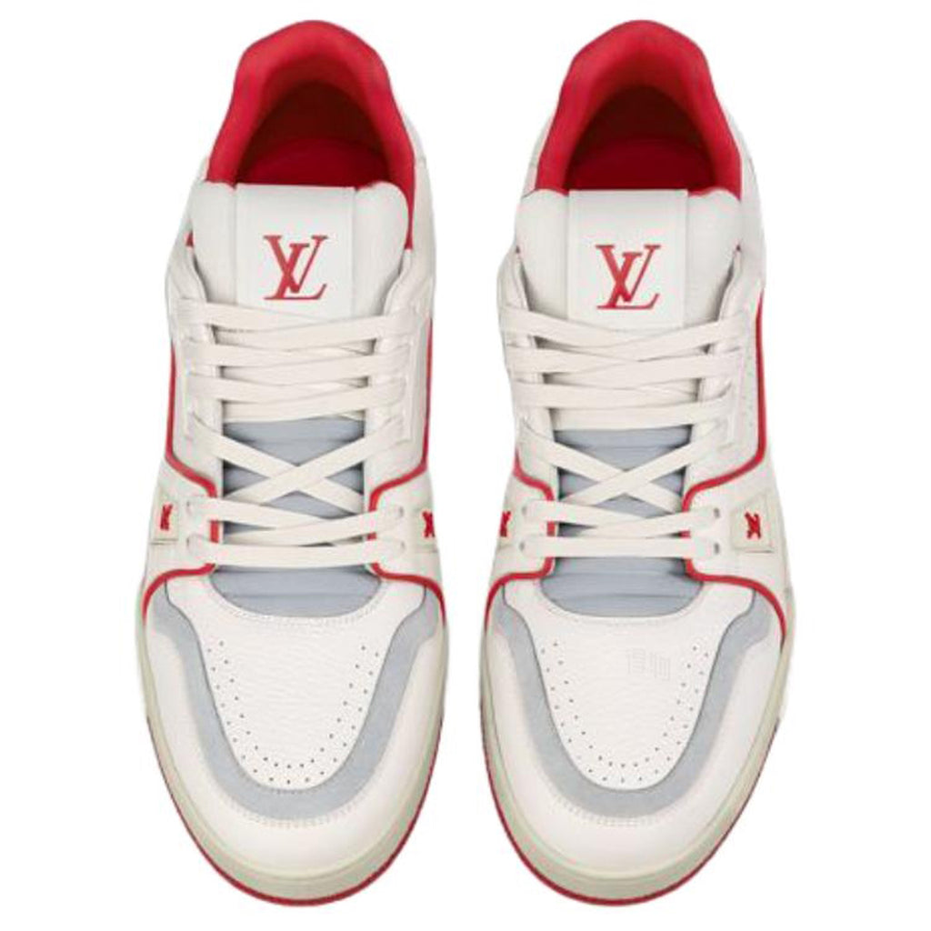 Louis Vuitton Trainer Unisex Low-Top Sneakers, Cream & Red