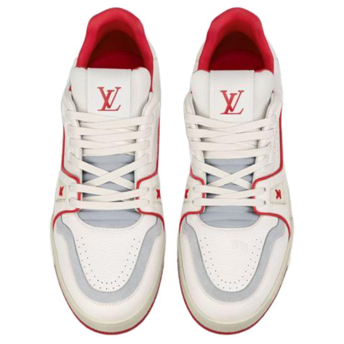 Louis Vuitton Trainer Unisex Low-Top Sneakers, Cream & Red