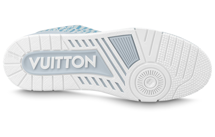 LOUIS VUITTON Trainer Unisex Light Blue Striped Monogram Sneakers