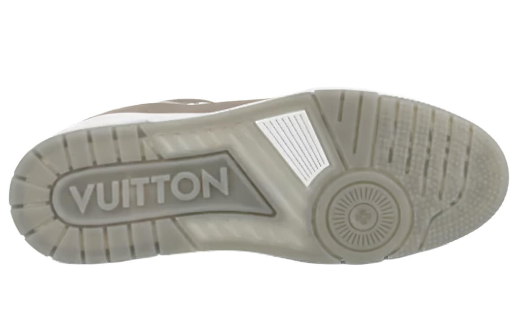 LOUIS VUITTON Trainer Men's Taupe & White Low-Top Sneakers