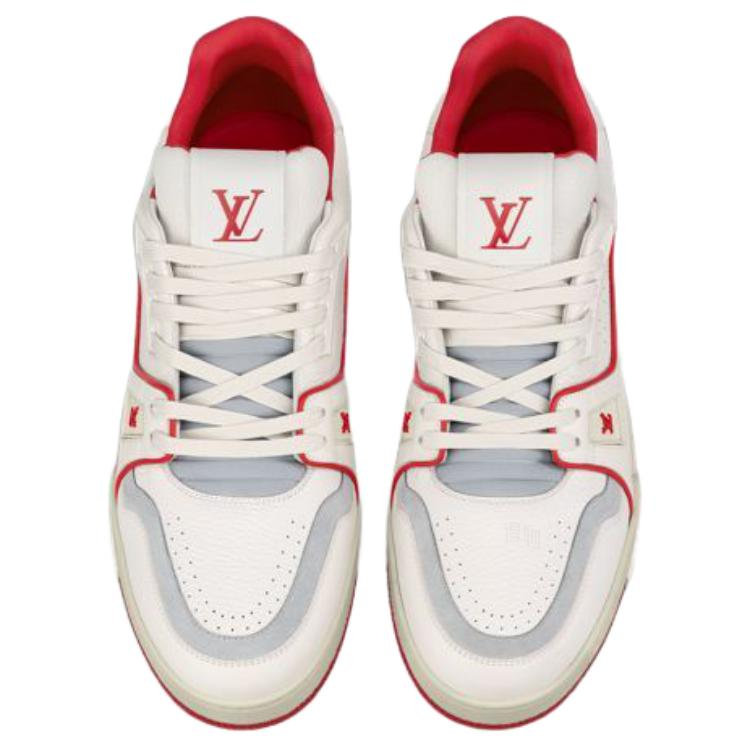 LOUIS VUITTON Trainer Unisex White & Red Low-Top Sneakers