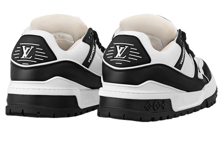LOUIS VUITTON Trainer Maxi Unisex Black & White Low-Top Sneakers
