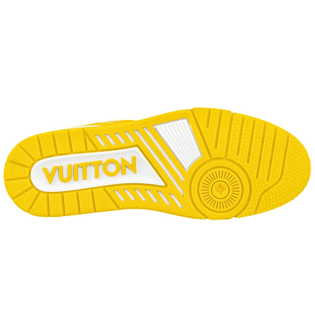 Louis Vuitton Trainer Unisex Low-Top Sneakers, Yellow & White Leather