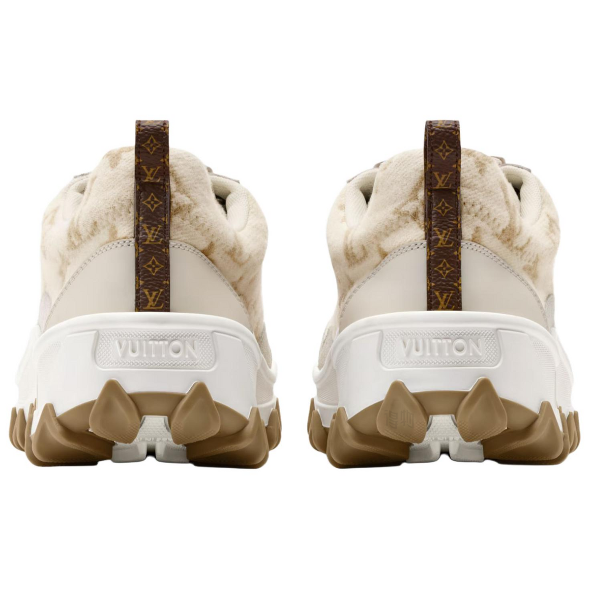 LOUIS VUITTON Rush Xplorer Women's Beige Monogram Wool Sneakers