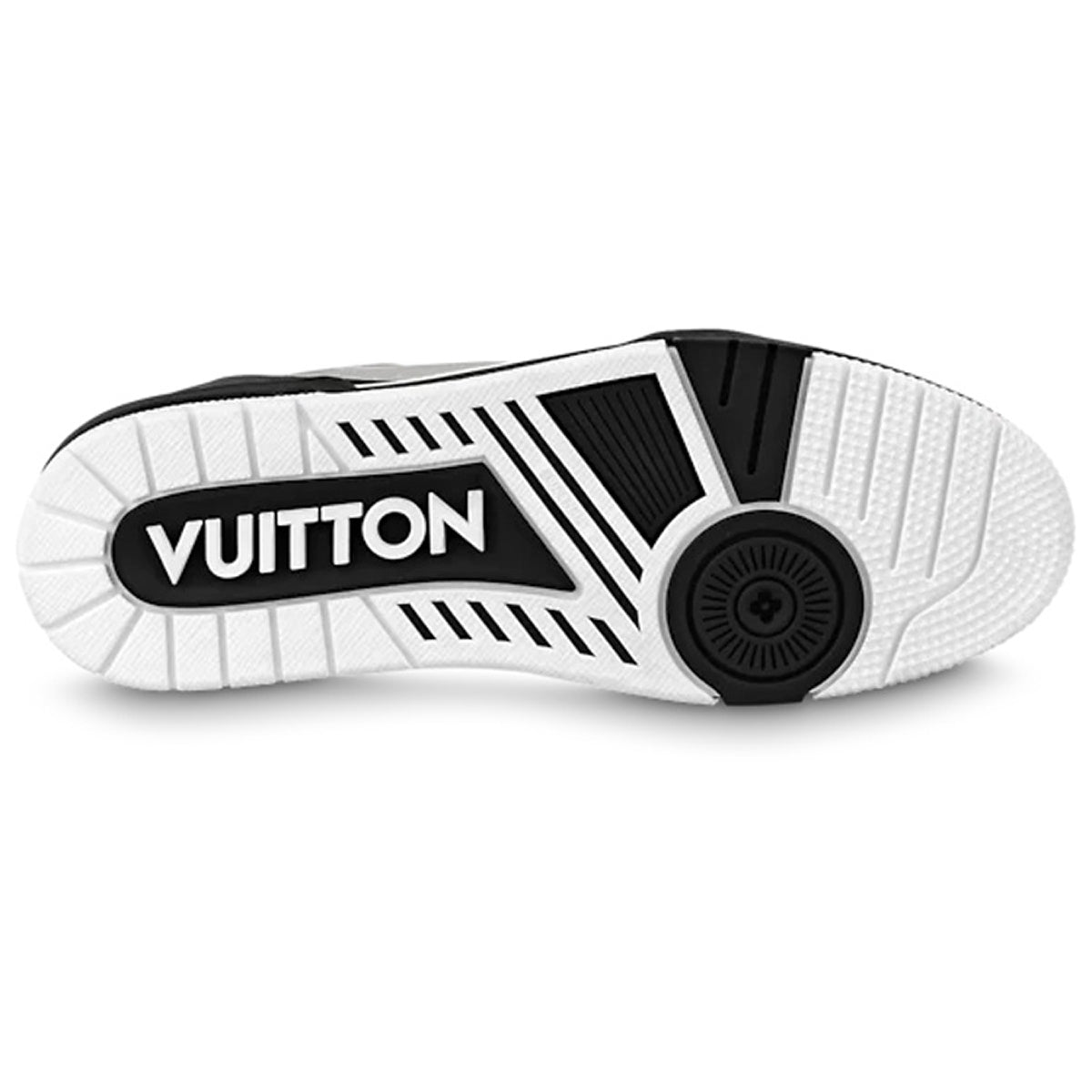 LV Trainer Men's Low-Top Leather Sneakers, Black & Gray