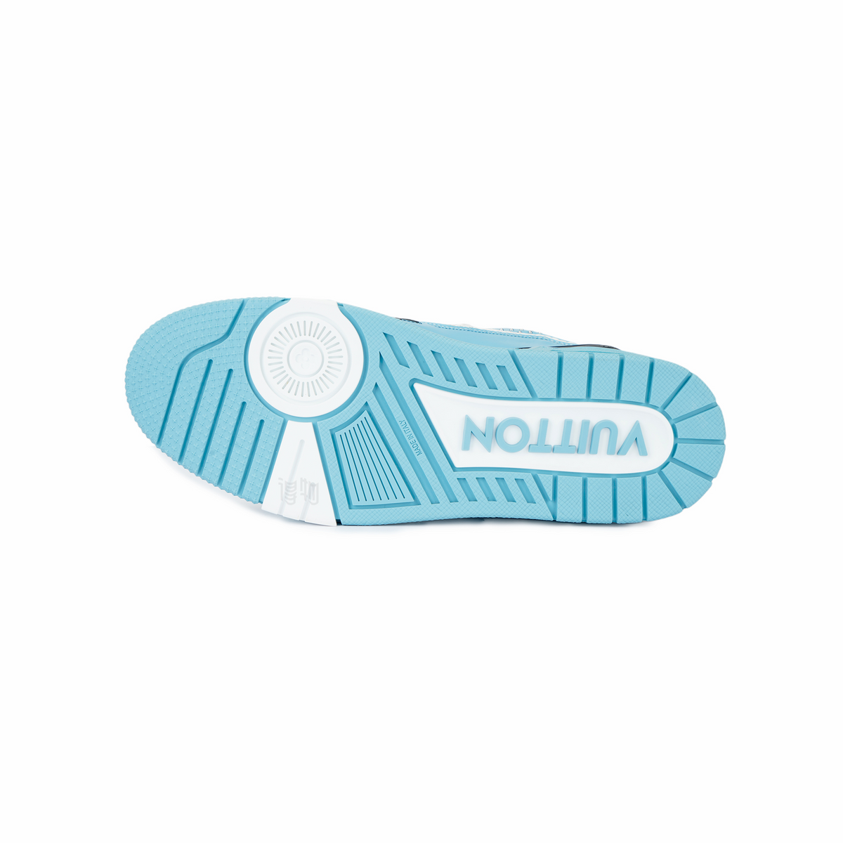 LOUIS VUITTON Trainer Unisex Light Blue & Black Low-Top Sneakers