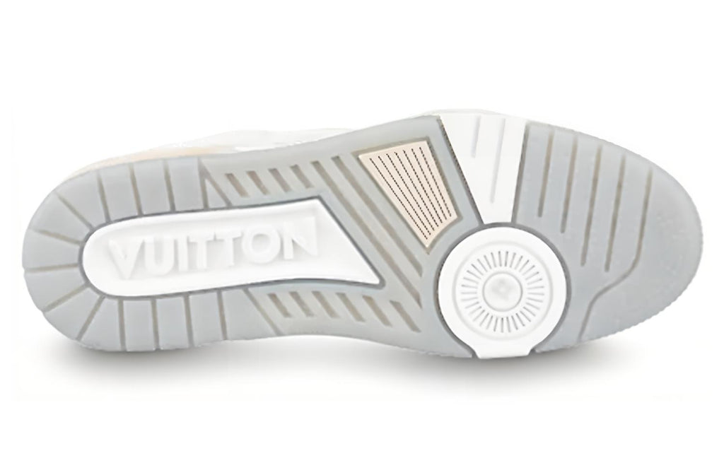 LOUIS VUITTON Trainer Unisex White & Grey Leather Sneakers