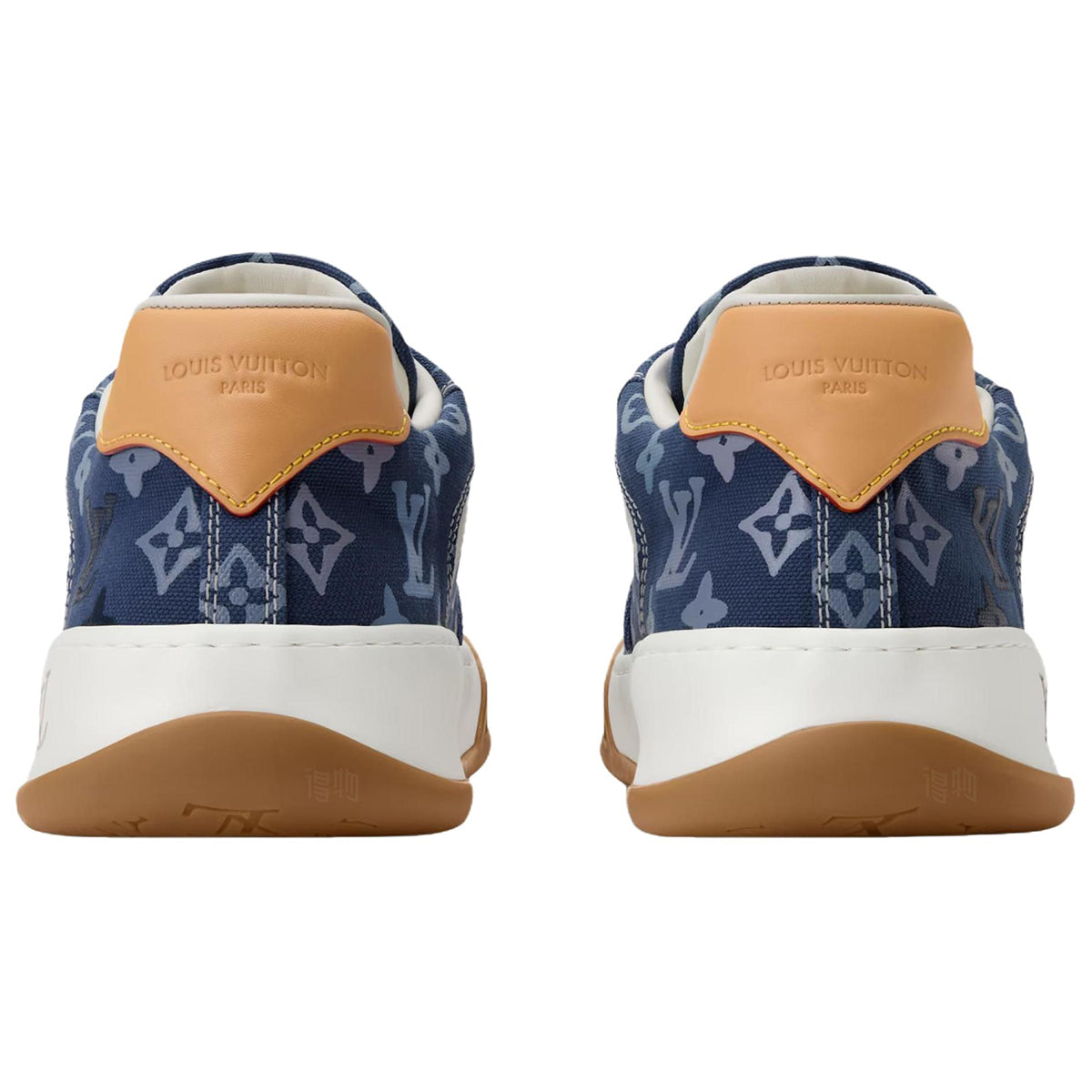 LOUIS VUITTON Tilted Men's Navy Monogram Low-Top Sneakers