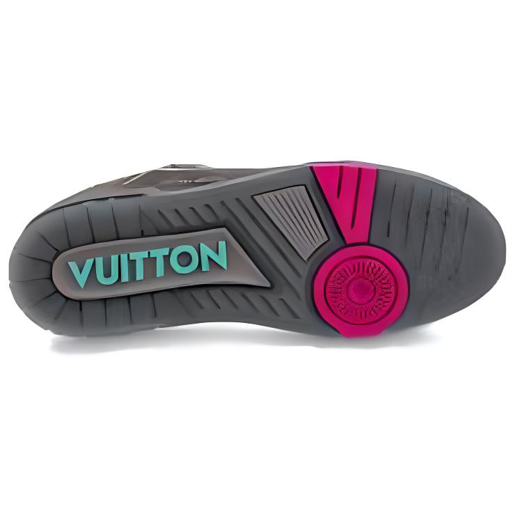 LOUIS VUITTON Trainer Men's Dark Grey Suede & Felt Sneakers