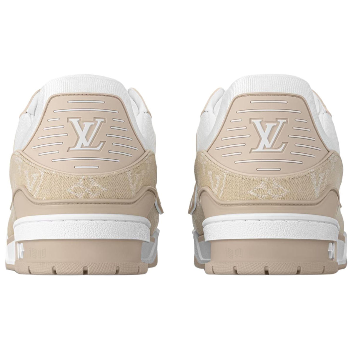 Louis Vuitton Trainer Men's Beige & White Calfskin Sneakers