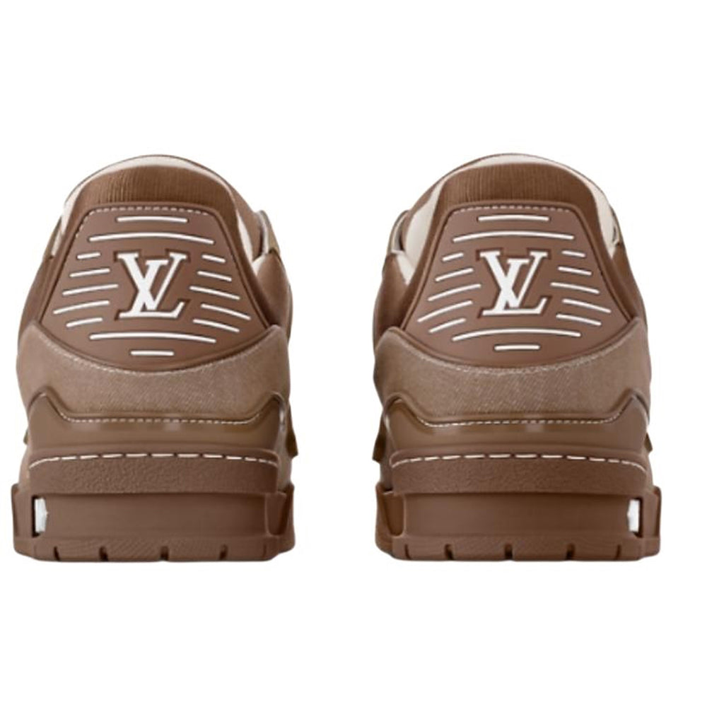 Louis Vuitton Trainer Men's Brown Denim Low-Top Sneakers