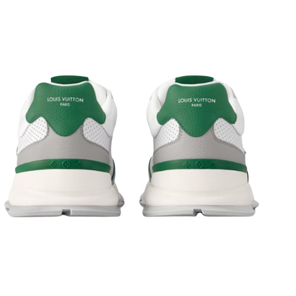 Louis Vuitton Classic Men's White Leather Sneakers with Green Accents