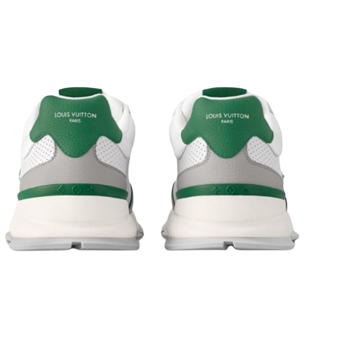 Louis Vuitton Classic Men's White Leather Sneakers with Green Accents