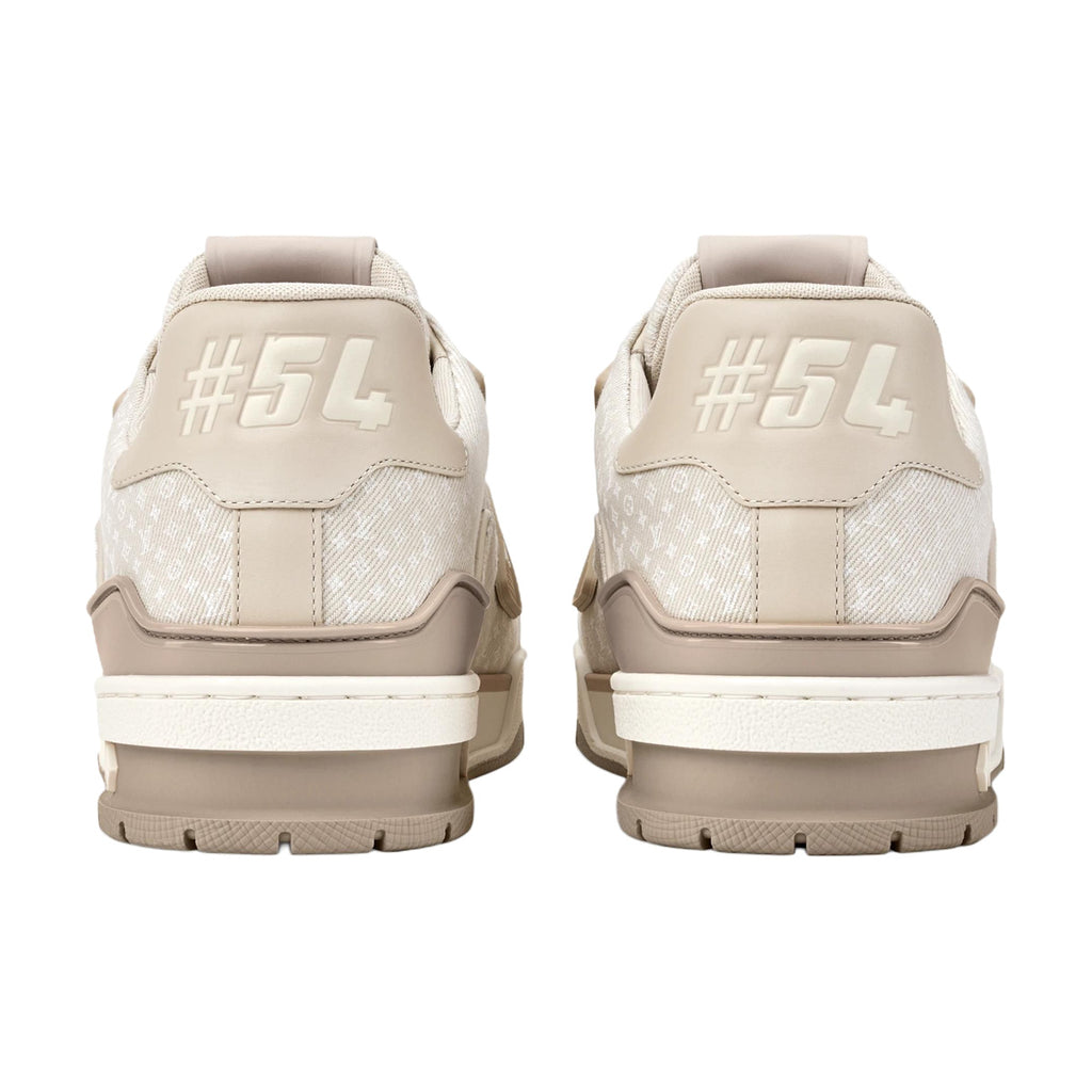 LOUIS VUITTON Trainer Unisex Beige Denim Sneakers