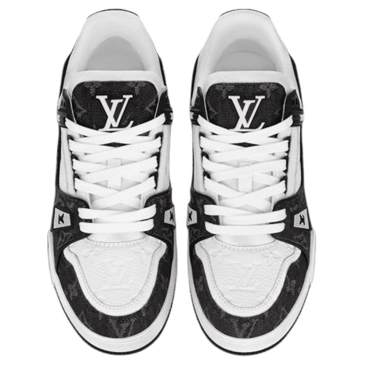 Louis Vuitton Trainer Low-Top Sneakers, Black & White
