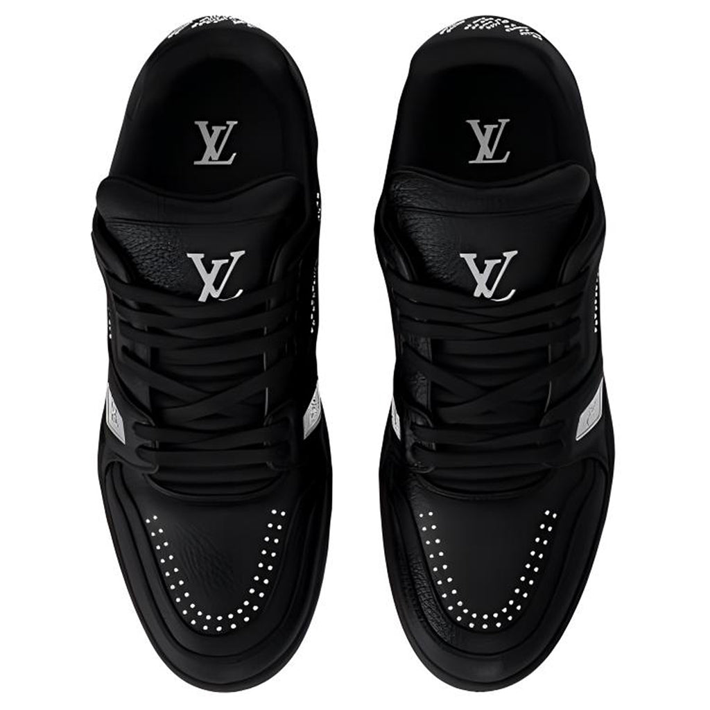 Louis Vuitton Trainer Men's Black Leather Low-Top Sneakers