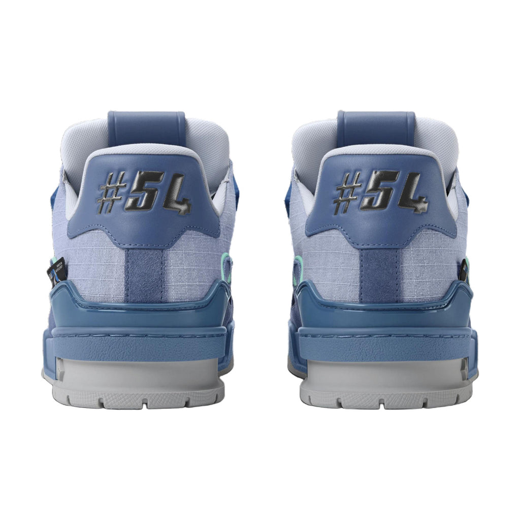 LOUIS VUITTON Trainer Outdoor Men's Ocean Blue Suede Sneakers