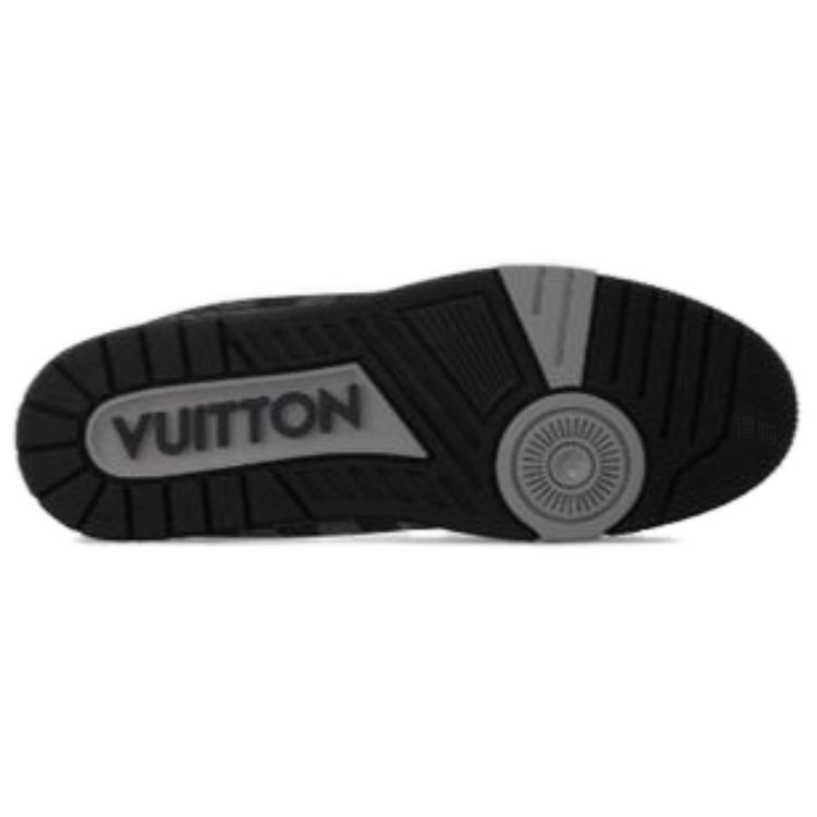 LOUIS VUITTON Trainer Unisex Black & Grey Checkerboard Sneakers