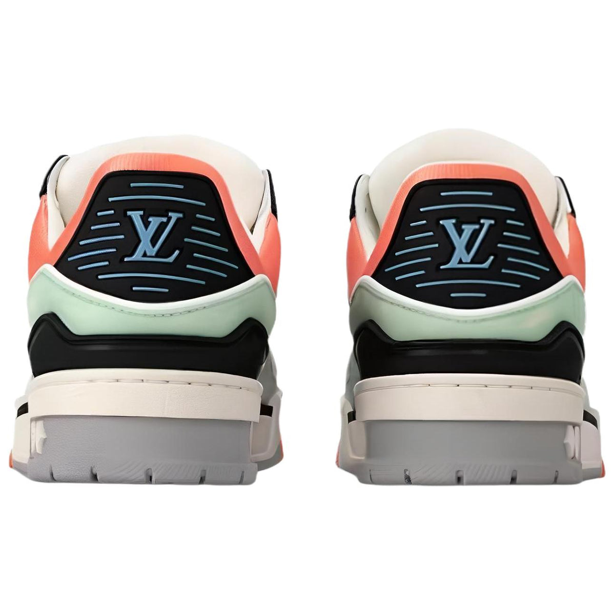 LOUIS VUITTON Trainer Women's Coral Pink & Mint Green Sneakers