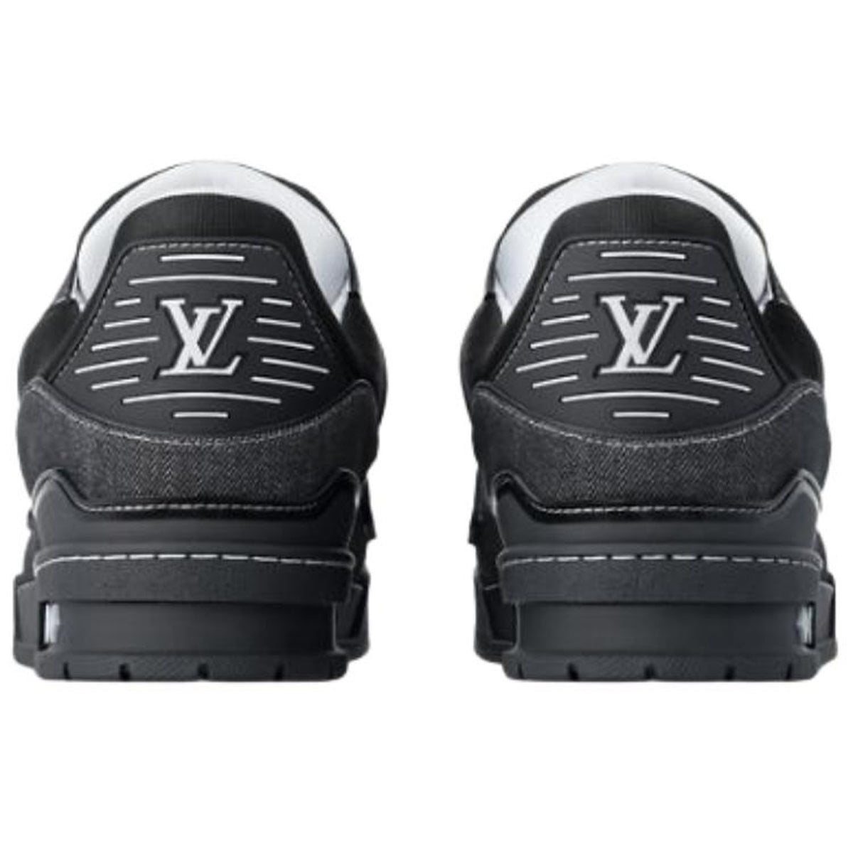 Louis Vuitton Trainer Men's Black Denim Low-Top Sneakers