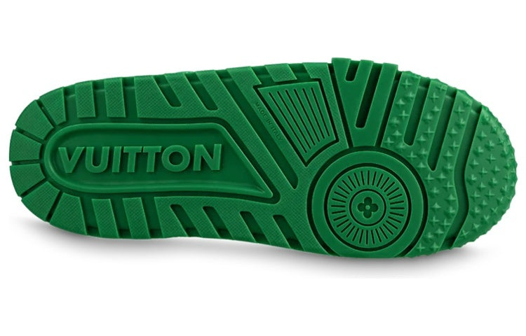 LOUIS VUITTON Trainer Maxi Men's Green & White Low-Top Sneakers