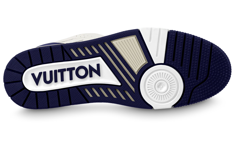 LOUIS VUITTON Trainer Unisex White & Navy Low-Top Sneakers